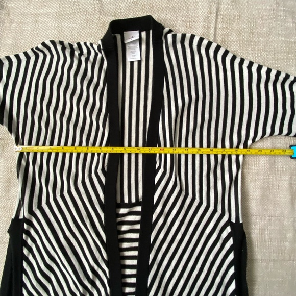 Cabi Black White Cotton Casual Nautical Open Cardigan Lightweight Knit- Sz-S - Picture 13 of 15